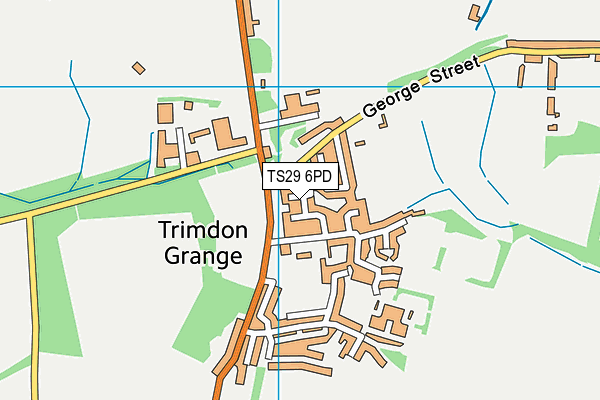 TS29 6PD map - OS VectorMap District (Ordnance Survey)