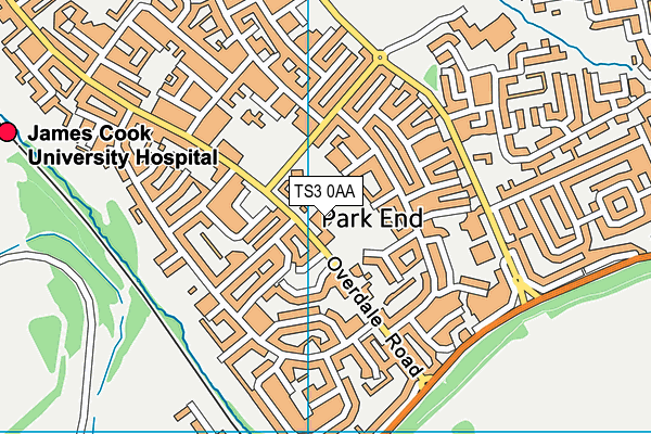 Park End Primary School map (TS3 0AA) - OS VectorMap District (Ordnance Survey)