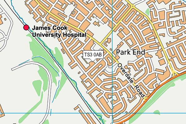 TS3 0AB map - OS VectorMap District (Ordnance Survey)