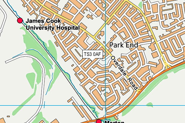 TS3 0AF map - OS VectorMap District (Ordnance Survey)