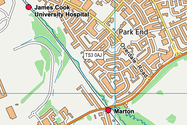 TS3 0AJ map - OS VectorMap District (Ordnance Survey)