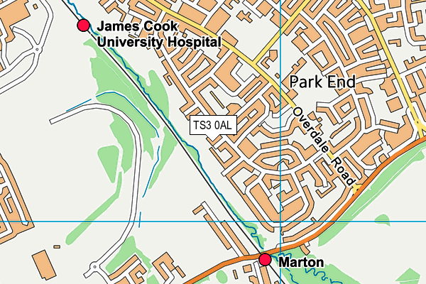 TS3 0AL map - OS VectorMap District (Ordnance Survey)