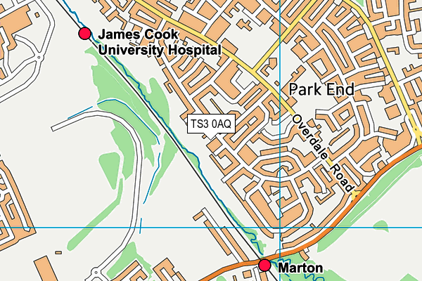 TS3 0AQ map - OS VectorMap District (Ordnance Survey)