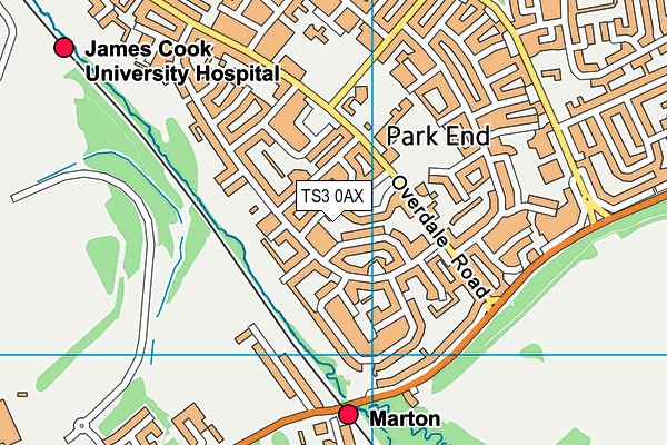 TS3 0AX map - OS VectorMap District (Ordnance Survey)