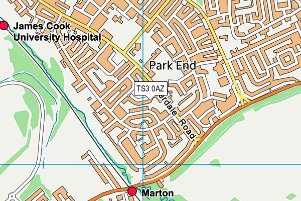 TS3 0AZ map - OS VectorMap District (Ordnance Survey)