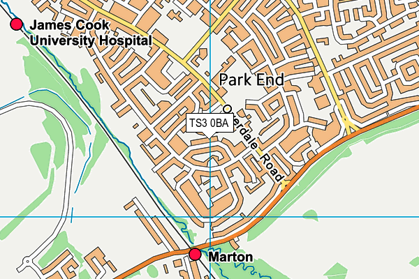 TS3 0BA map - OS VectorMap District (Ordnance Survey)