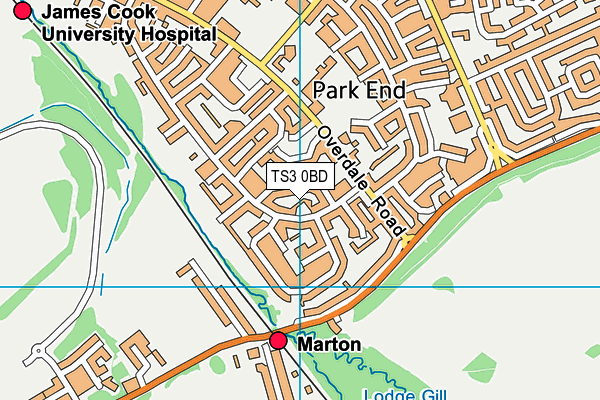 TS3 0BD map - OS VectorMap District (Ordnance Survey)