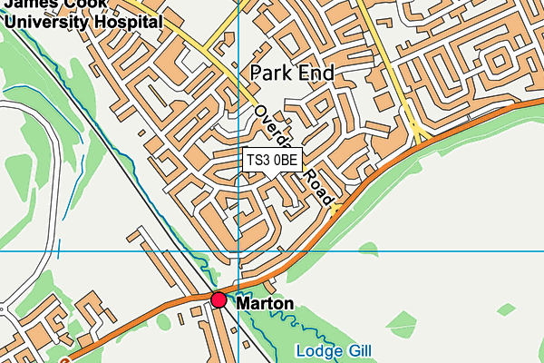 TS3 0BE map - OS VectorMap District (Ordnance Survey)