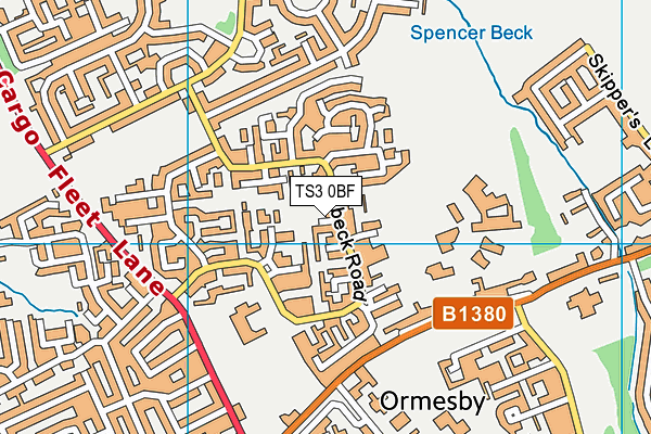 TS3 0BF map - OS VectorMap District (Ordnance Survey)