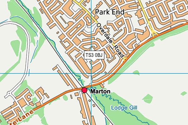 TS3 0BJ map - OS VectorMap District (Ordnance Survey)