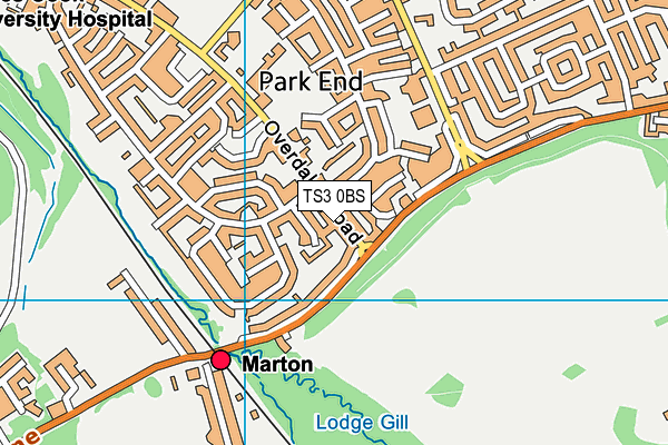 TS3 0BS map - OS VectorMap District (Ordnance Survey)