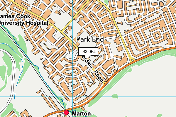 TS3 0BU map - OS VectorMap District (Ordnance Survey)