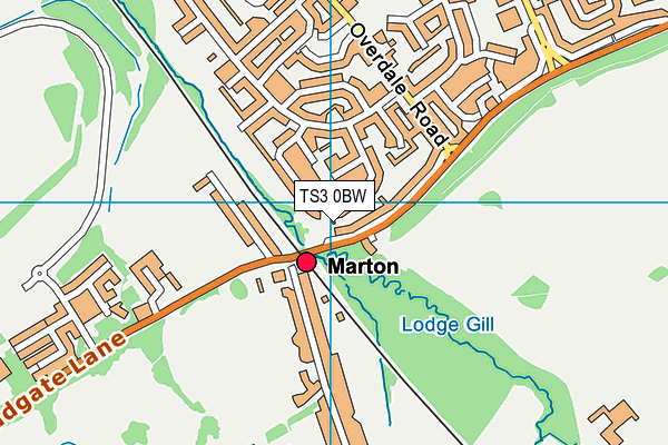 TS3 0BW map - OS VectorMap District (Ordnance Survey)