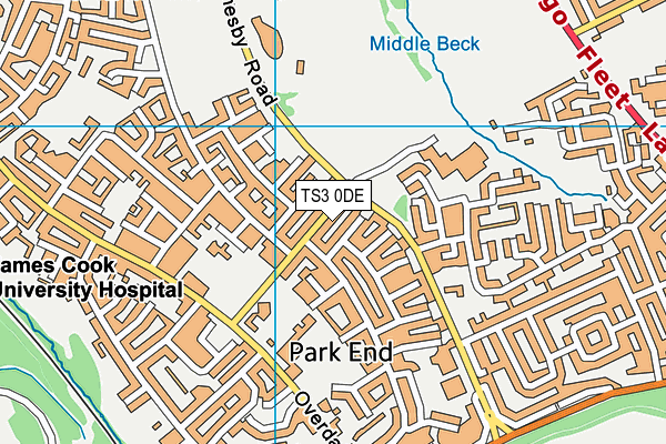 TS3 0DE map - OS VectorMap District (Ordnance Survey)