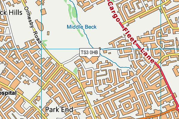 Southlands 3g Pitch map (TS3 0HB) - OS VectorMap District (Ordnance Survey)