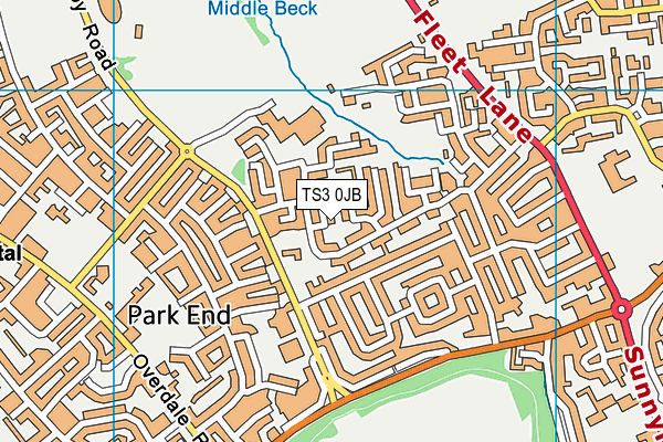 TS3 0JB map - OS VectorMap District (Ordnance Survey)