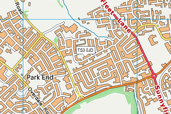 TS3 0JD map - OS VectorMap District (Ordnance Survey)