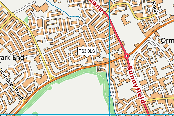 TS3 0LS map - OS VectorMap District (Ordnance Survey)