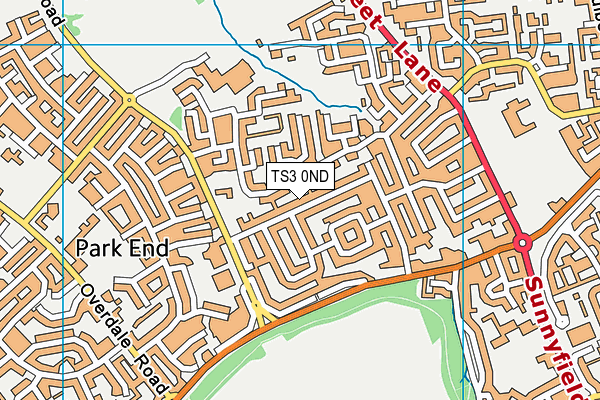 TS3 0ND map - OS VectorMap District (Ordnance Survey)