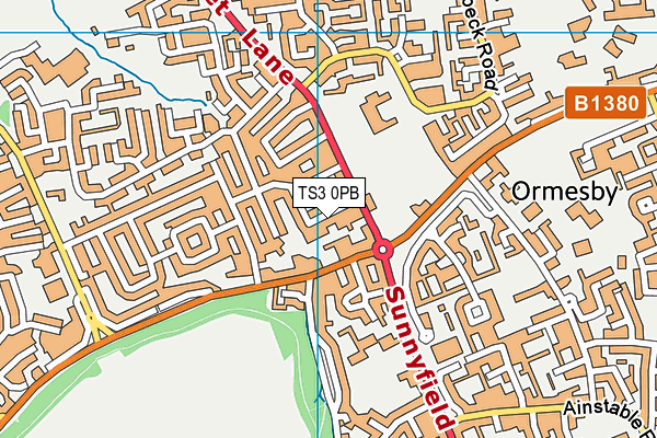 TS3 0PB map - OS VectorMap District (Ordnance Survey)