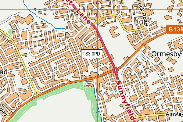 TS3 0PD map - OS VectorMap District (Ordnance Survey)