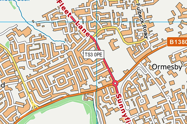 TS3 0PE map - OS VectorMap District (Ordnance Survey)