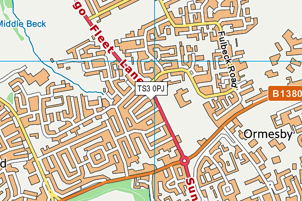 TS3 0PJ map - OS VectorMap District (Ordnance Survey)