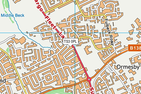 TS3 0PL map - OS VectorMap District (Ordnance Survey)