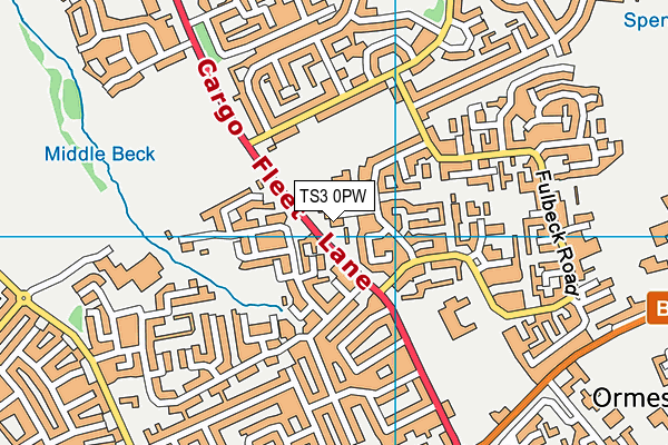 TS3 0PW map - OS VectorMap District (Ordnance Survey)