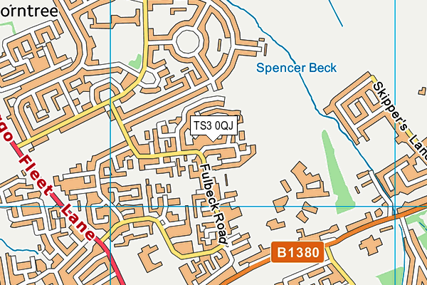 TS3 0QJ map - OS VectorMap District (Ordnance Survey)