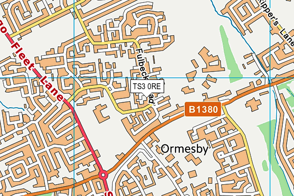 TS3 0RE map - OS VectorMap District (Ordnance Survey)