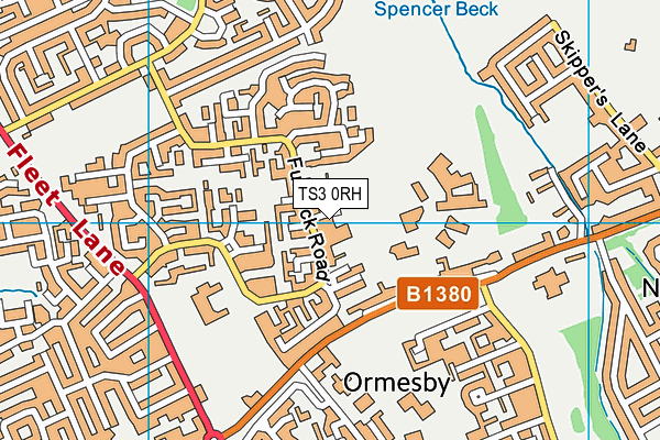 Outwood Academy Ormesby map (TS3 0Rh) - OS VectorMap District (Ordnance Survey)
