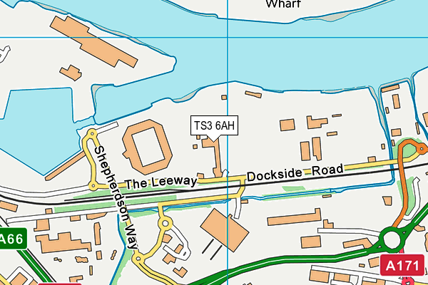 TS3 6AH map - OS VectorMap District (Ordnance Survey)