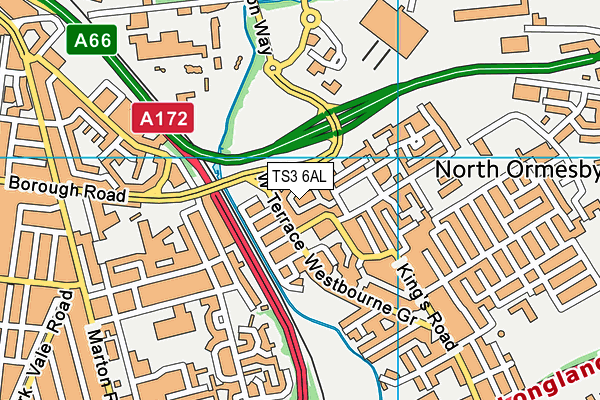 TS3 6AL map - OS VectorMap District (Ordnance Survey)