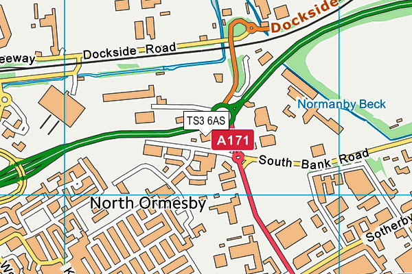 TS3 6AS map - OS VectorMap District (Ordnance Survey)