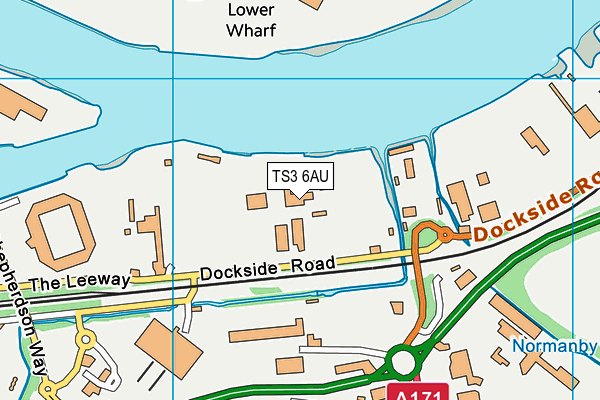 TS3 6AU map - OS VectorMap District (Ordnance Survey)