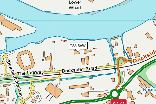 TS3 6AW map - OS VectorMap District (Ordnance Survey)