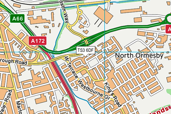 TS3 6DF map - OS VectorMap District (Ordnance Survey)