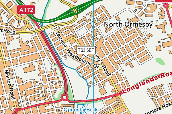 TS3 6EF map - OS VectorMap District (Ordnance Survey)