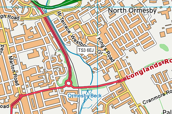 TS3 6EJ map - OS VectorMap District (Ordnance Survey)