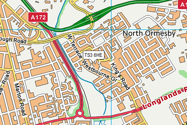 TS3 6HE map - OS VectorMap District (Ordnance Survey)