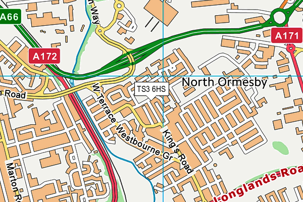 TS3 6HS map - OS VectorMap District (Ordnance Survey)