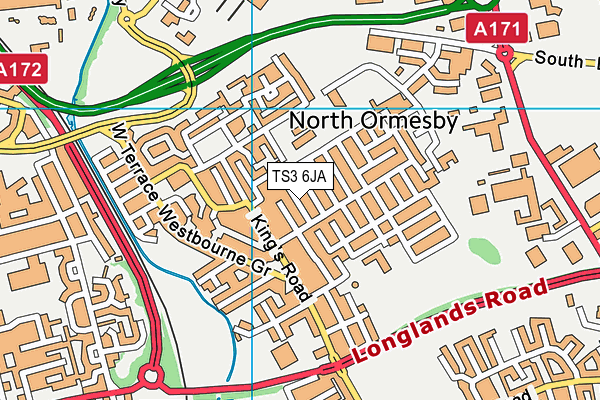 TS3 6JA map - OS VectorMap District (Ordnance Survey)