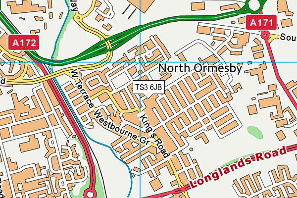 TS3 6JB map - OS VectorMap District (Ordnance Survey)