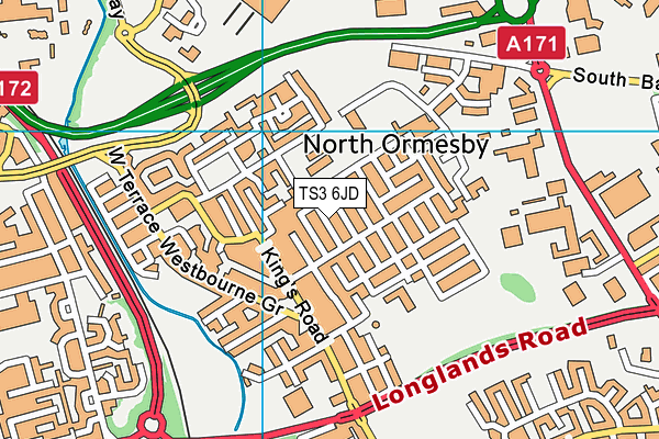 TS3 6JD map - OS VectorMap District (Ordnance Survey)