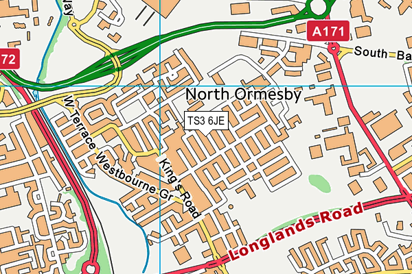 TS3 6JE map - OS VectorMap District (Ordnance Survey)