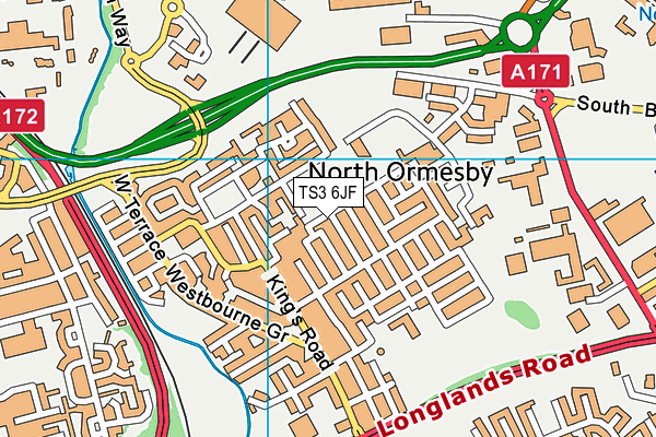 TS3 6JF map - OS VectorMap District (Ordnance Survey)