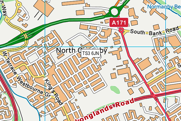 TS3 6JN map - OS VectorMap District (Ordnance Survey)