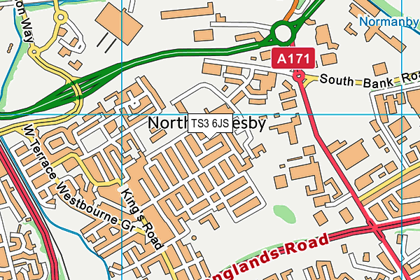 TS3 6JS map - OS VectorMap District (Ordnance Survey)