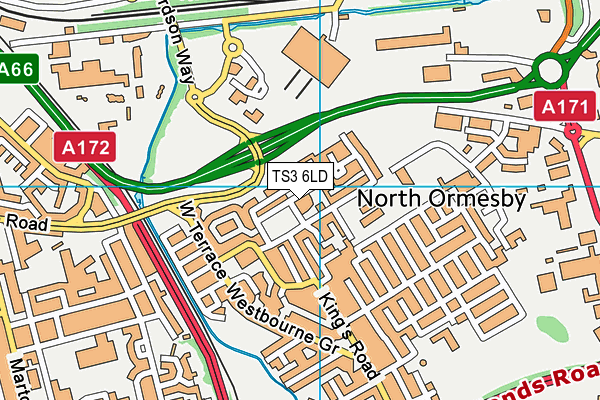 TS3 6LD map - OS VectorMap District (Ordnance Survey)